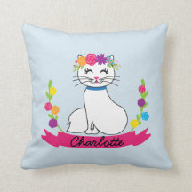schattige kat gepersonaliseerde kussen