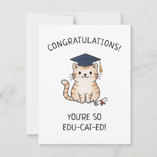 Schattige kat grap nieuwe afgestudeerde afstudeer