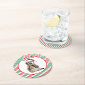 Schattige Kat Grappig Kerst Kat Papier Onderzetter (Insitu)