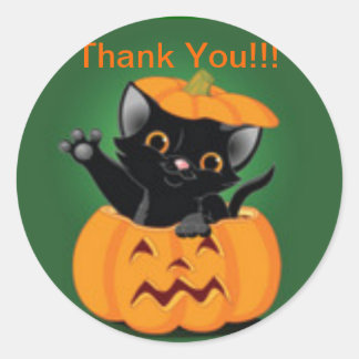 Schattige Kat Halloween Dank u Sticker