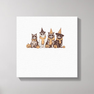 Schattige Kat Halloween Kitty Halloween Dier Huisd Canvas Afdruk