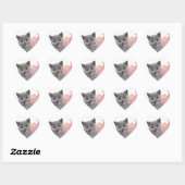 Schattige kat hart sticker (Vel)
