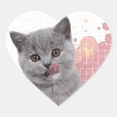 Schattige kat hart sticker (Voorkant)
