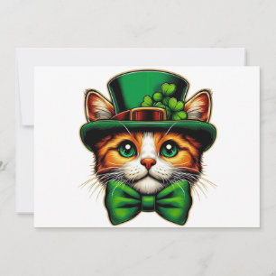 Schattige kat/hondje St. Patrick's Day  Feestdagenkaart
