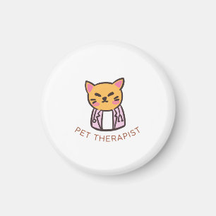 Schattige kat huisdier therapeut cartoon ontwerp magneet