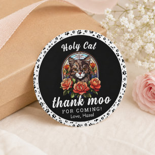 schattige kat, ik ben Eén!   kat Meisje 1e verjaar Ronde Sticker