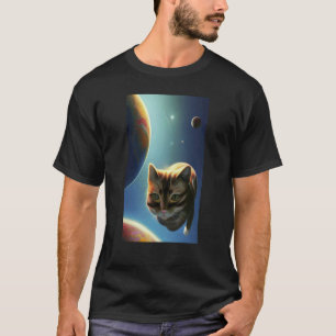 Schattige Kat in de Ruimte T-shirt
