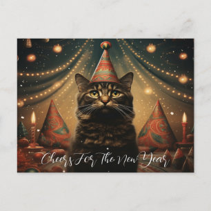 Schattige kat in feestelijk Pet Briefkaart