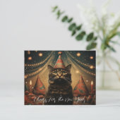 Schattige kat in feestelijk Pet Briefkaart (Staand voorkant)
