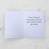 Schattige kat in kerstmuts&boom Kerstmis kat paste Kaart (Binnen)