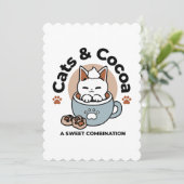 Schattige Kat in Mok Vakantie Ontwerp - Kat & Caca Feestdagenkaart (Staand voorkant)