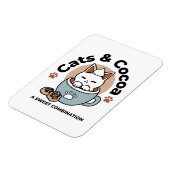 Schattige Kat in Mok Vakantie Ontwerp - Kat & Caca Magneet (Linkerzijde)