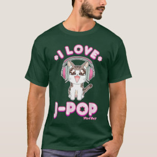 Schattige Kat Jpop Anime Japanse Popmuziek voor Ma T-shirt