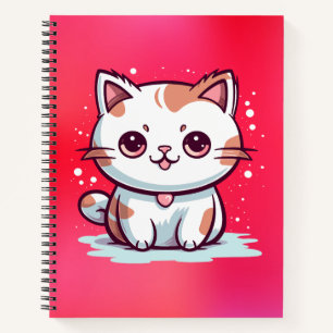 Schattige Kat Kawaii Stijl Clipart Notitieboek