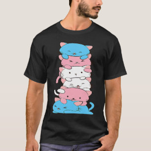 Schattige Kat Kittens Transgender Trots Kat LGBT T-shirt