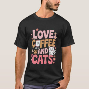 Schattige Kat Koffie Drinkers Barista's Cafe Bistr T-shirt