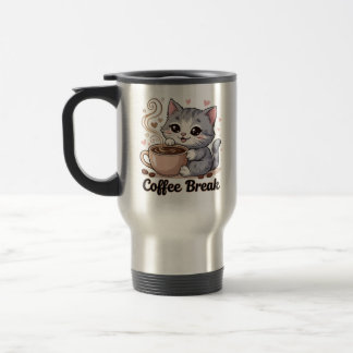 Schattige Kat - Koffiepauze -  Reisbeker