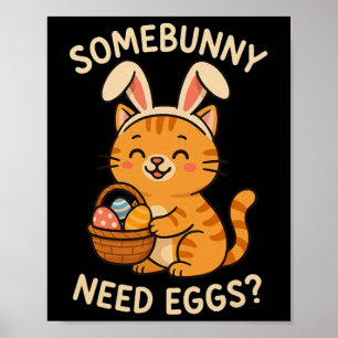 Schattige Kat Konijn Oren Sommige Bunny Hebben Eie Poster