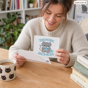 Schattige Kat Leest een Boek voor Kat Liefhebbers Briefkaart