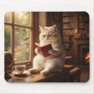 Schattige Kat Leest Muismat