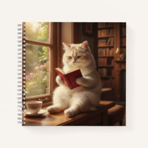 Schattige Kat Leest Notitieboek
