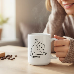 Schattige Kat Lik Aan Kont Grappige Kattenliefhebb Mok