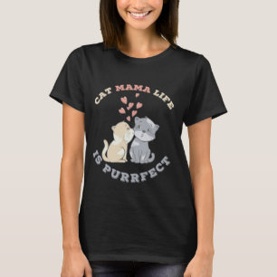 Schattige Kat Mama Leven Purrfect Cadeau T-shirt