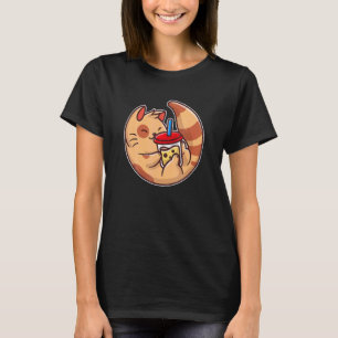 Schattige Kat Met Een Boba Oor T-shirt