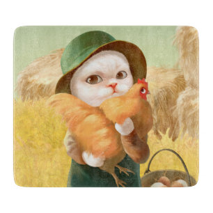 Schattige kat met kip op Boerderij Snijplank
