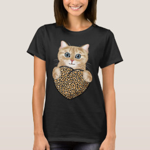 Schattige kat met luipaardprint hart Valentijn T-shirt