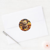 Schattige kat met pompoenen Sticker (Envelop)