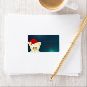 Schattige kat met Santa Hat, groen Etiket (Insitu)