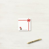 Schattige kat met Santa Hat, Rode Bow-gepersonalis Post-it® Notes (Op bureau)
