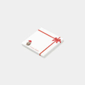 Schattige kat met Santa Hat, Rode Bow-gepersonalis Post-it® Notes (Schuin)