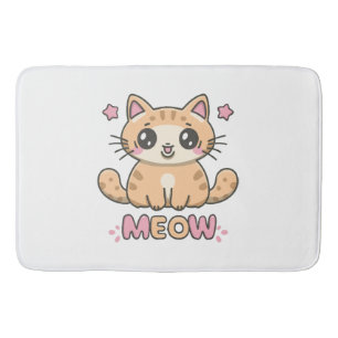 schattige kat miauw badmat