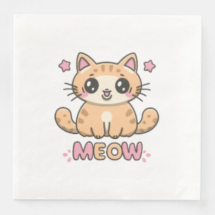 schattige kat miauw servet