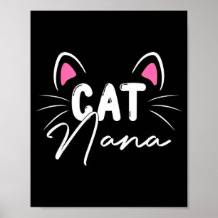 Schattige kat nana kat gezicht mama moeder blij mo poster