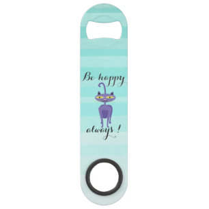 Schattige kat, ombre - wees altijd gelukkig speed flessenopener