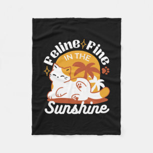Schattige kat ontspannen in de zon - zomerhuisdier fleece deken