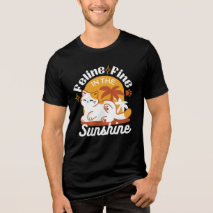Schattige kat ontspannen in de zon - zomerhuisdier Tri-Blend shirt