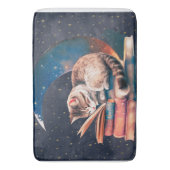 Schattige kat op de maan Een boek lezen Badmat (Voorkant Verticaal)