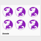 Schattige Kat Paarse en Witte Yin Yang Cat Sticker (Vel)