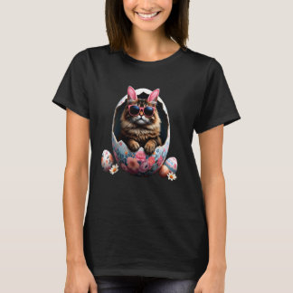 Schattige Kat Pasen Christelijk Familie Vrolijke Z T-shirt