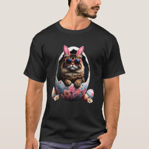 Schattige Kat Pasen Christelijke Familie Vrolijke  T-shirt