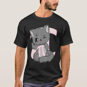 Schattige Kat Pi Dag Katachtige Miauw 3 14159 Neko T-shirt