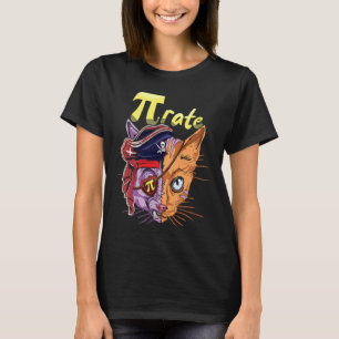 Schattige Kat Piraat Pi Wiskunde Vakantie Wiskunde T-shirt