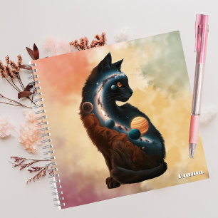 Schattige Kat & Planeten, Leuke Dieren, Waterverf, Notitieboek