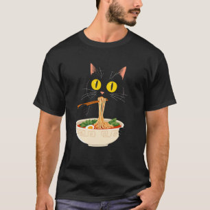 Schattige Kat & Ramen Noedels Katten Grap Kawaii K T-shirt