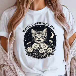 Schattige Kat Razernij Verteert Me Grappig Sarcasm T-shirt
