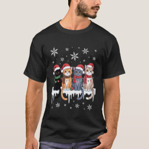 Schattige Kat Rendier Kerstmis T-shirt